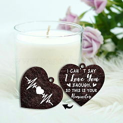 Двусторонние деревянные вращающиеся фоторамки с подвеской в форме сердца своими руками DJEW-WH0076-006