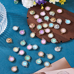 40 шт. 2-цветный сплав с УФ-покрытием и разноцветными стеклянными стразами&nbsp;FIND-PJ0001-40