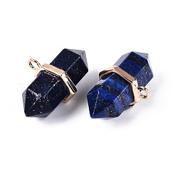 Natürliche Lapislazuli-Anhänger mit doppeltem Endstück&nbsp;G-N345-09E
