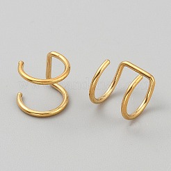 Orecchini a polsino a due strati in acciaio inossidabile 304&nbsp;EJEW-WH0014-121G