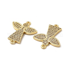 Verbindungsanhänger mit Mikropavé aus Messing mit durchsichtigen Zirkonia-Steinen&nbsp;KK-E068-VB266