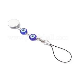 Подвеска ручной работы с лэмпворком и смоляными ремешками для мобильных телефонов HJEW-JM04507