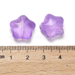 透明ガラスビーズ  スター  パープル  15~17x16~17.5x8mm  穴：1.2mm  400個/ 1000g&nbsp;GLAA-B029-01D