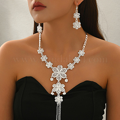 Комплекты из серег и ожерелий из сплава с полыми цветами для женщин&nbsp;SV8102