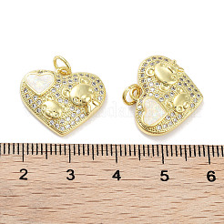 Латунные микропаве прозрачные подвески с фианитом&nbsp;KK-L213-016G