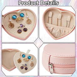 Boîtes à bijoux zippées en similicuir PU en forme de cœur&nbsp;AJEW-CL0006-03B