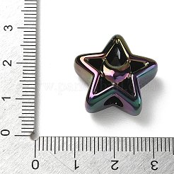 UVメッキ不透明アクリルヨーロピアンビーズ  大きな穴の開いた虹色のビーズ  虹色の  月と星  ミックスカラー  21x21x11mm  穴：4.5mm&nbsp;AC-CBA6658-04
