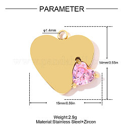 Подвески из кубического циркония из нержавеющей стали&nbsp;STAS-OY011-38G