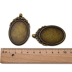 Supports alliage pendentif cabochon de lunette de style tibétain&nbsp;TIBEP-M018-62AB-NF