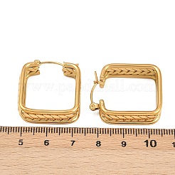 Квадратные серьги-кольца из нержавеющей стали 304&nbsp;EJEW-I320-27G-01