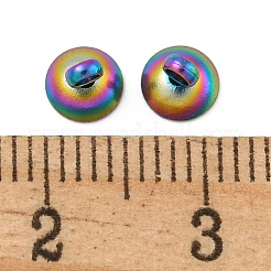 304ステンレススチールビーズキャップペンダントベイル  グローブガラスバブルカバーペンダント用  虹色  5mm  穴：1.50mm&nbsp;STAS-G224-24M-07
