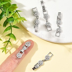 Fermoirs ovales pliables en laiton Shegrace avec micro-pavé de zircone cubique transparente&nbsp;XGRQ5S551-845-P