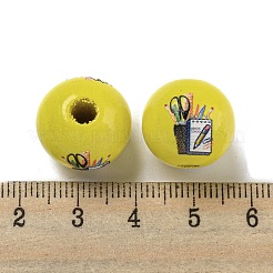 Набивные деревянные европейские бусины WOOD-L020-D07