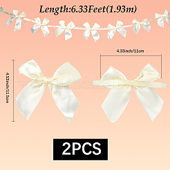 2 шт. тканевый бант-баннер для украшения рождественской елки AJEW-SP0002-82B