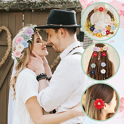 10шт. 10-х цветный шелковый цветок DIY-NB0011-03