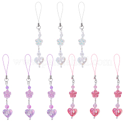 9 шт. 3-х цветные акриловые ремешки для мобильных телефонов HJEW-GO00075