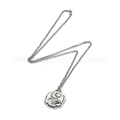 Colliers pendentif tête de mort strass avec chaînes rolo&nbsp;NJEW-F309-10