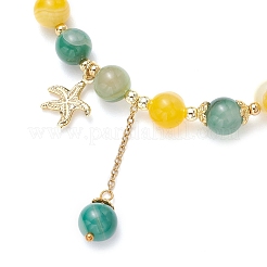 Браслеты из круглых бусин из натурального полосатого агата BJEW-JB11936-02