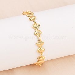 Браслеты-цепочки в форме сердца из нержавеющей стали 304 для подарка на День святого Валентина BJEW-D359-17C-G