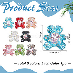 8 шт. 8-х цветные бусины из стразов и глины RB-ME0001-05