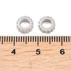 Латунные микро проложить кубического циркония бусы плоский круглый распорку&nbsp;ZIRC-D026-07P