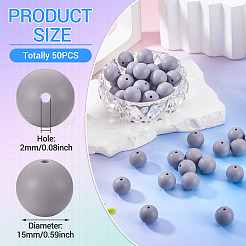 50шт пищевые экологически чистые силиконовые бусины&nbsp;SIL-TA0002-89B