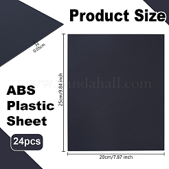 ABSプラスチック型プレート24枚  長方形  砂テーブル建築模型材料用品  ブラック  250x200x0.5mm&nbsp;DIY-OC0013-46A