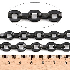 201ステンレス鋼の楕円形リンクチェーン  イオンプレーティング（ip）  溶接されていない  スプールで  ブラック  リンク：10.5x8.5x1.5mmと10x6.5x2.5mm&nbsp;CHS-F024-07EB