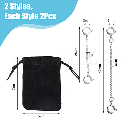 4 шт. 2 стиля удлинитель цепи из стерлингового серебра STER-DC0001-24