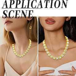 1 шт. цинковый сплав паве квадратные прозрачные стеклянные теннисные ожерелья для женщин&nbsp;NJEW-SP0001-07G