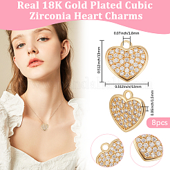 8шт латунные подвески из кубического циркония с микро-паве&nbsp;KK-BBC0019-02