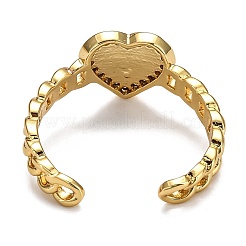 Anelli di polsino in zircone chiaro con micro pavè di ottone&nbsp;RJEW-B0007-01G