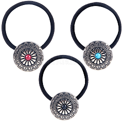 6 шт. резинки для волос из сплава 3 цветов&nbsp;DIY-CY0001-80B