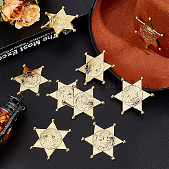 12 шт. пластиковых кабошонов в форме гексаграммы&nbsp;AJEW-MA0001-18G