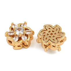 Латунные микро проложить кубического циркония бусы KK-F910-08G-01