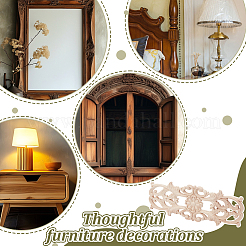 Резная деревянная накладка аппликация дисплей украшение&nbsp;WOOD-WH0124-119D