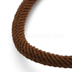 コットンコードブレスレット  真鍮のパーツと  ゴールドカラー  サドルブラウン  8-1/2インチ（21.5cm）〜9インチ（23cm）&nbsp;BJEW-F360-B07