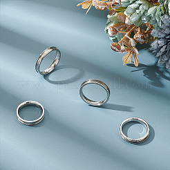 4 шт. 4 стиля из нержавеющей стали с рифлеными кольцами для пальцев STAS-LP0001-43P-01