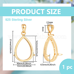 1 шт. 925 оправы для подвески из стерлингового серебра в форме кабошона STER-BC0003-59A-G