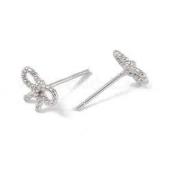 Серьги-гвоздики из чистого серебра с родиевым покрытием&nbsp;LS-EJEW-S215-14P