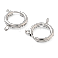 変色しない304ステンレススチールスプリングリング留め具  ステンレス鋼色  21x18x3mm  穴：3mm&nbsp;STAS-E104-09C-P