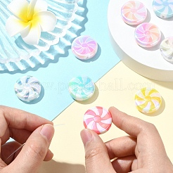 10pcs perles acryliques opaques de placage uv&nbsp;OACR-YW0002-21A