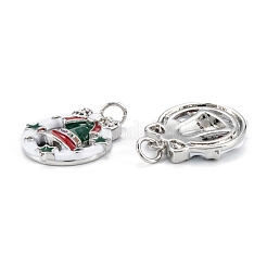 Рождественские тематические латунные подвески с микропейвом и кубическим цирконием ZIRC-L101-06P