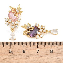 Pendentifs avec zircon cubiques à micro-pavés en laiton&nbsp;CU-CBA8183-09G