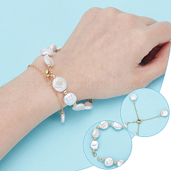 Изготовление браслета-слайдера из 2 натурального жемчуга Кеши&nbsp;BJEW-UN00020