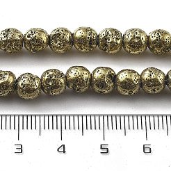 Fili di perle di roccia lavica naturale elettrodeposta&nbsp;G-A251-B01-01F
