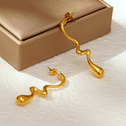 Простые геометрические серьги-гвоздики в форме капли из нержавеющей стали 304&nbsp;TL1493