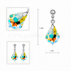 Ожерелье из сплава со стеклянной подвеской и серьгой-гвоздиком&nbsp;FS-WGCA95A-02