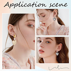 32 шт. 2-х цветная полукруглая латунная фурнитура для сережек-клипс KK-SC0004-21