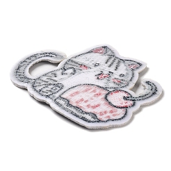 Katze mit Erdbeerkuchenapplikationen&nbsp;DIY-D080-17